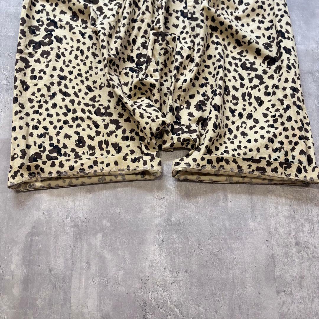【mizuiro ind】レオパードプリントワイドサルエルパンツ ベージュ　2