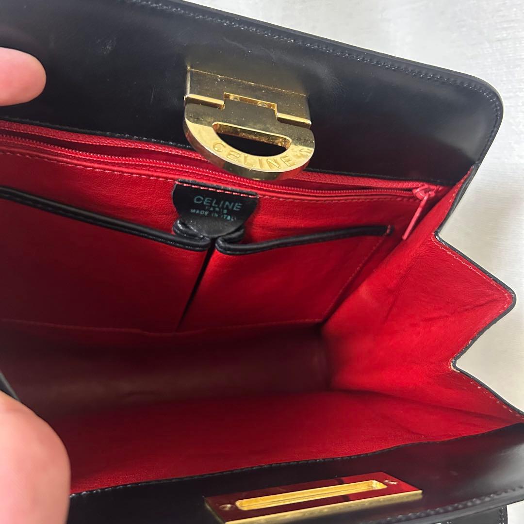 セリーヌ ヴィンテージ ショルダーバッグ トートバッグ カーフレザー ロゴ金具