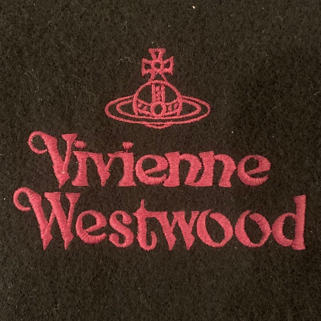 【ほぼ新品】Vivienne Westwood オーブ マフラー 黒 ピンク