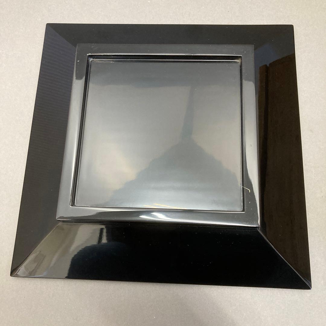 茶道具￼菓子器　輪島塗漆器　四方盆　蓋裏書作者名有　共箱　S103SB