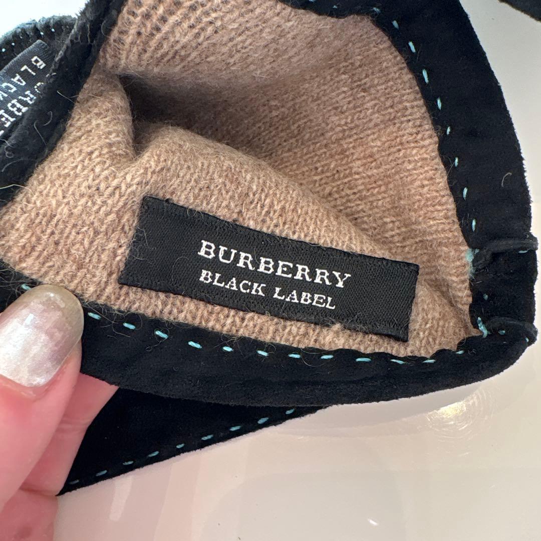 3連休お値下げ！BURBERRY BLACK LABEL スエード手袋 ブラック