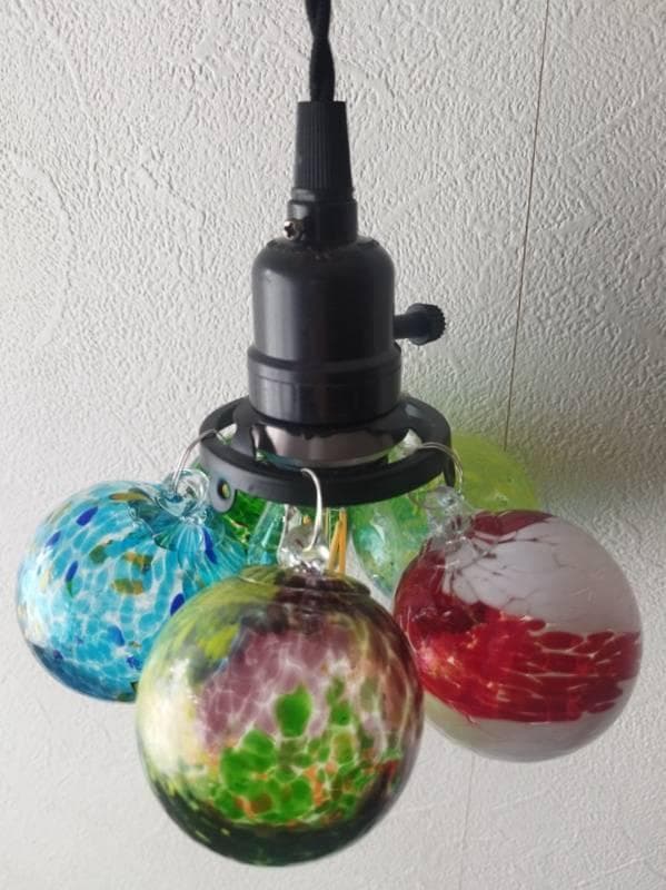 昭和レトロなガラスペンダントライトカラフルボールバブルアンティーク風アジアン