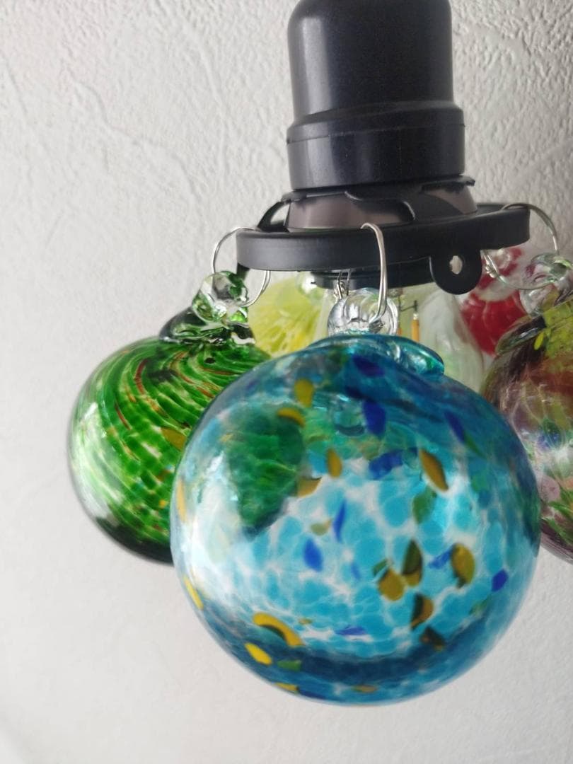 昭和レトロなガラスペンダントライトカラフルボールバブルアンティーク風アジアン