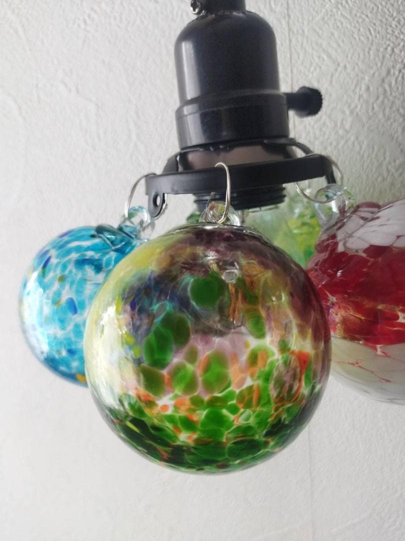 昭和レトロなガラスペンダントライトカラフルボールバブルアンティーク風アジアン