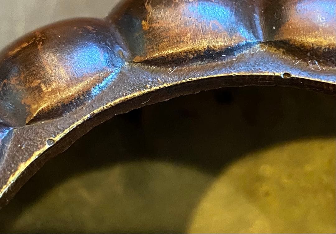 青銅製カボチャ型3足香炉　ミニ鉢受け　 ヴィンテージ　レア