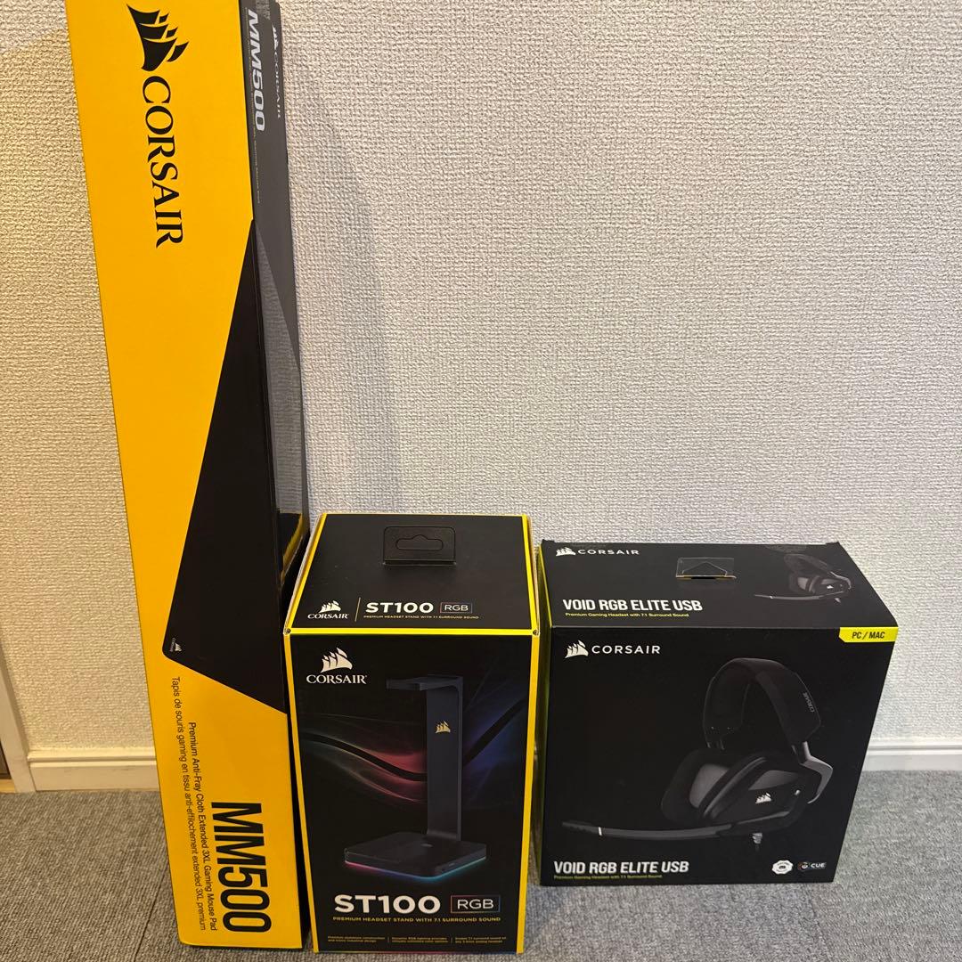 CORSAIR 3点セット ゲーミングマウスパッドヘッドセットスタンド