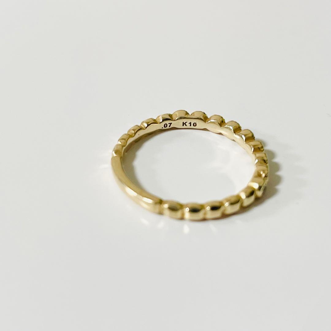 TAKAPONagete K10イエローゴールド ダイヤリングピンキー5号