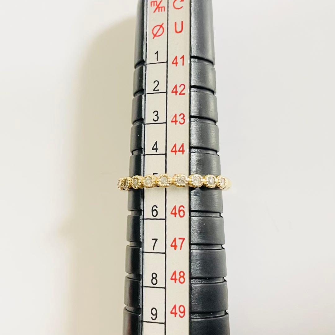 TAKAPONagete K10イエローゴールド ダイヤリングピンキー5号