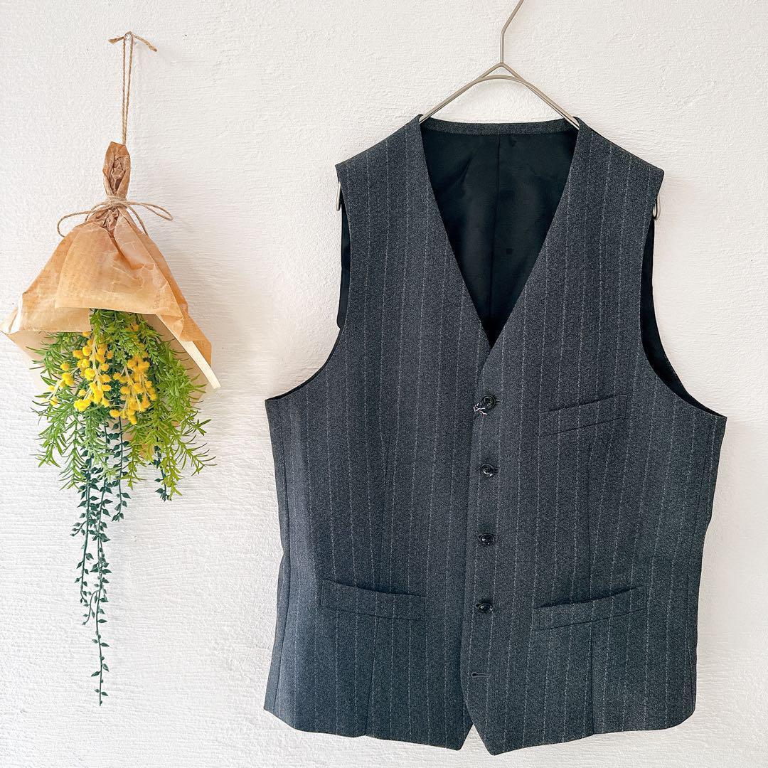 落ち着いた雰囲気❤TAKEO KIKUCHI チョークストライプベスト L