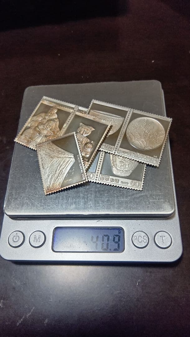 松本徽章工業　金属工芸品　切手形の純銀プレート（伝統的工芸品、その他）