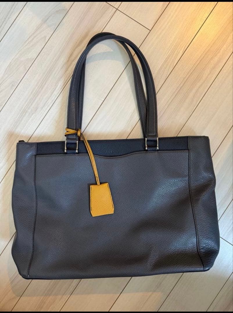 Fujitaka カルクレザー トートバッグ　A4 ビジネス　グレー