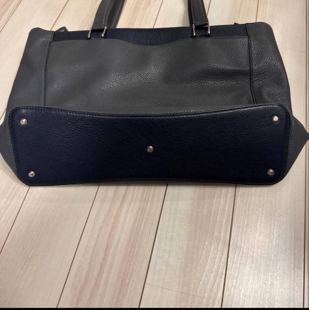 Fujitaka カルクレザー トートバッグ　A4 ビジネス　グレー
