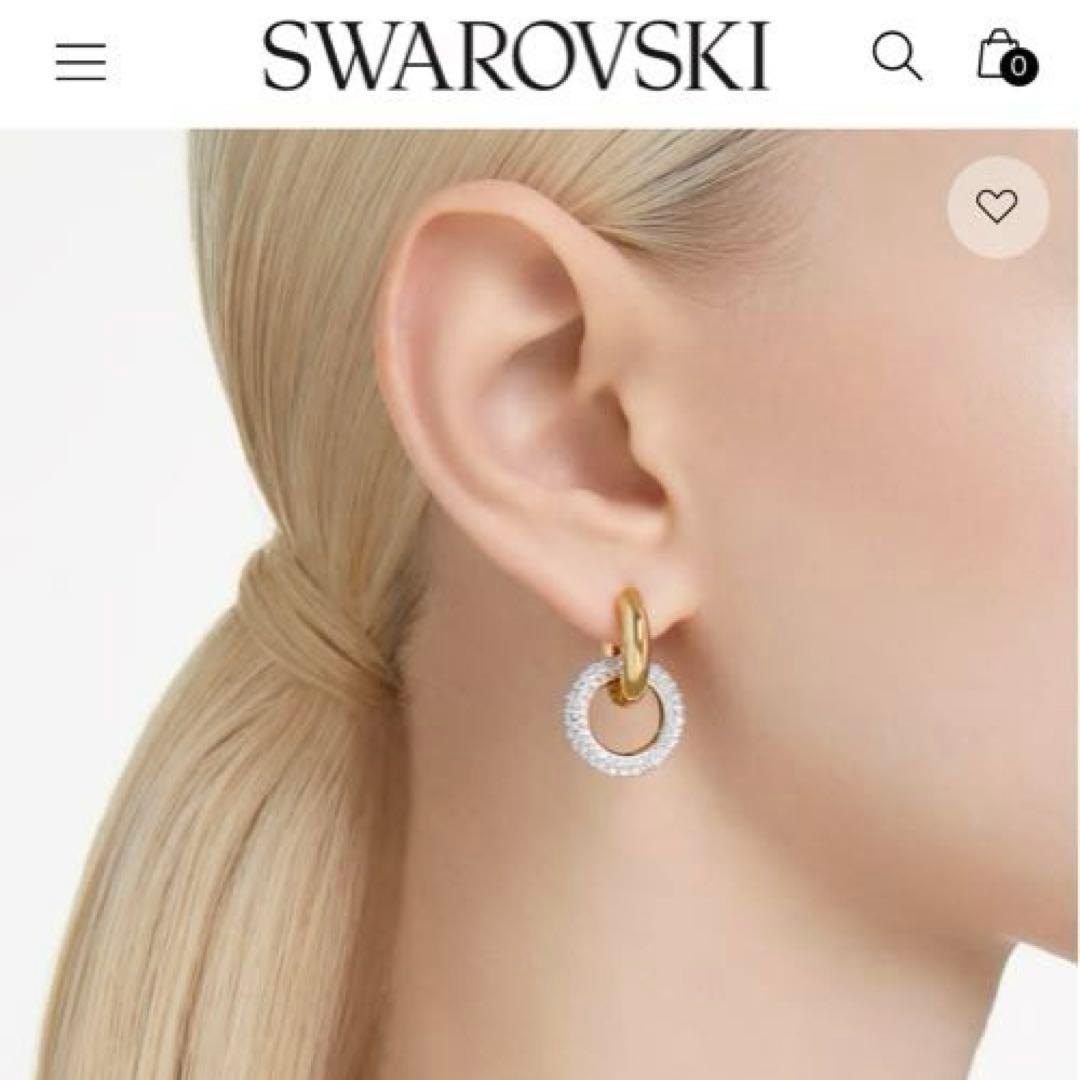 スワロフスキー　ピアス　Dextera フープ　ゴールド　正規品　新品　箱付