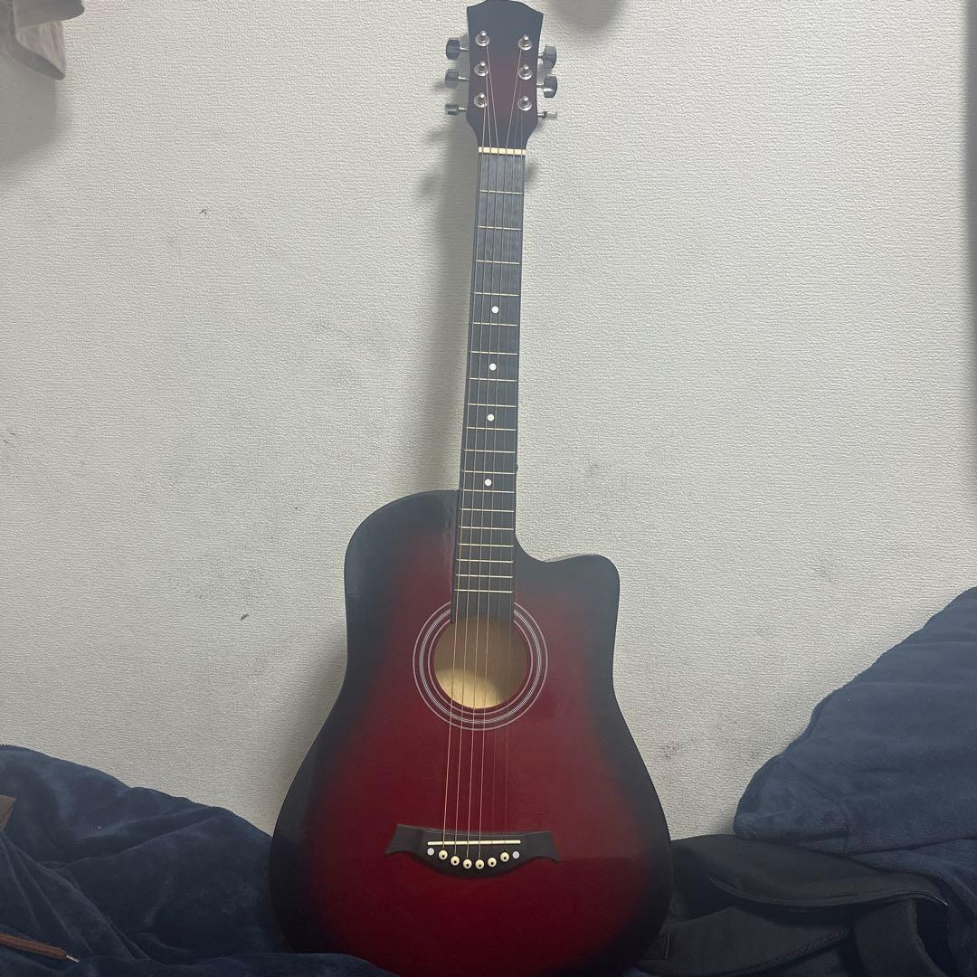アコースティックギター レッド 6弦