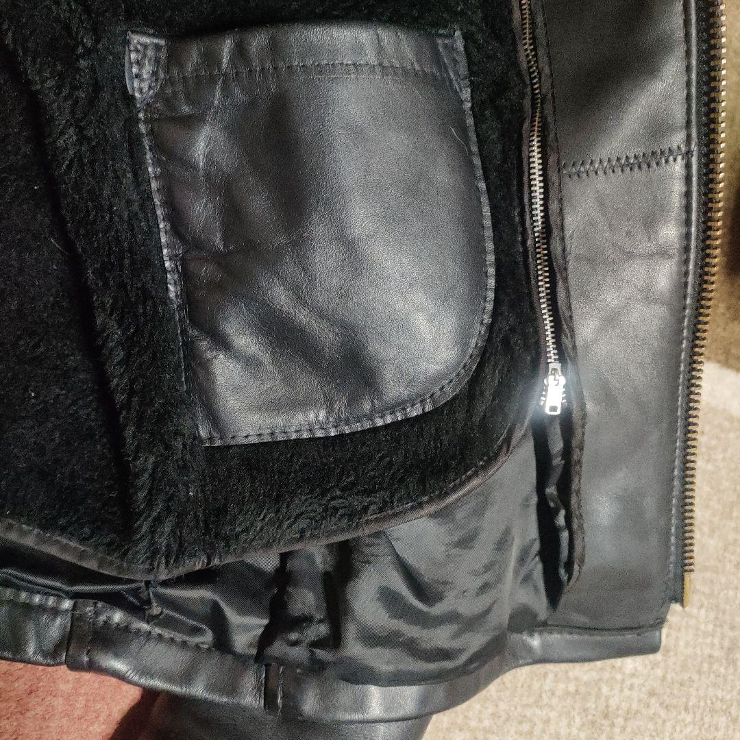 美品　別注希少モデル　短丈ゴールドジップ　643E Schott　襟付３４