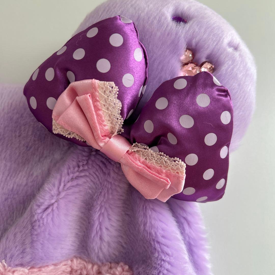 【レア】ディズニーファンキャップ　プーさん　スティッチ　ミニーちゃん　被り物　紫