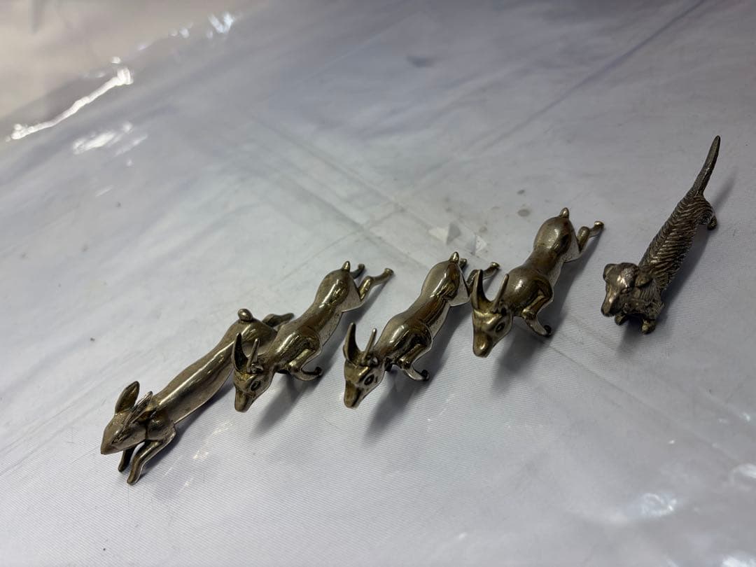 箸置き 馬 犬 兎 カンガルー アンティーク8点 インテリア 置物