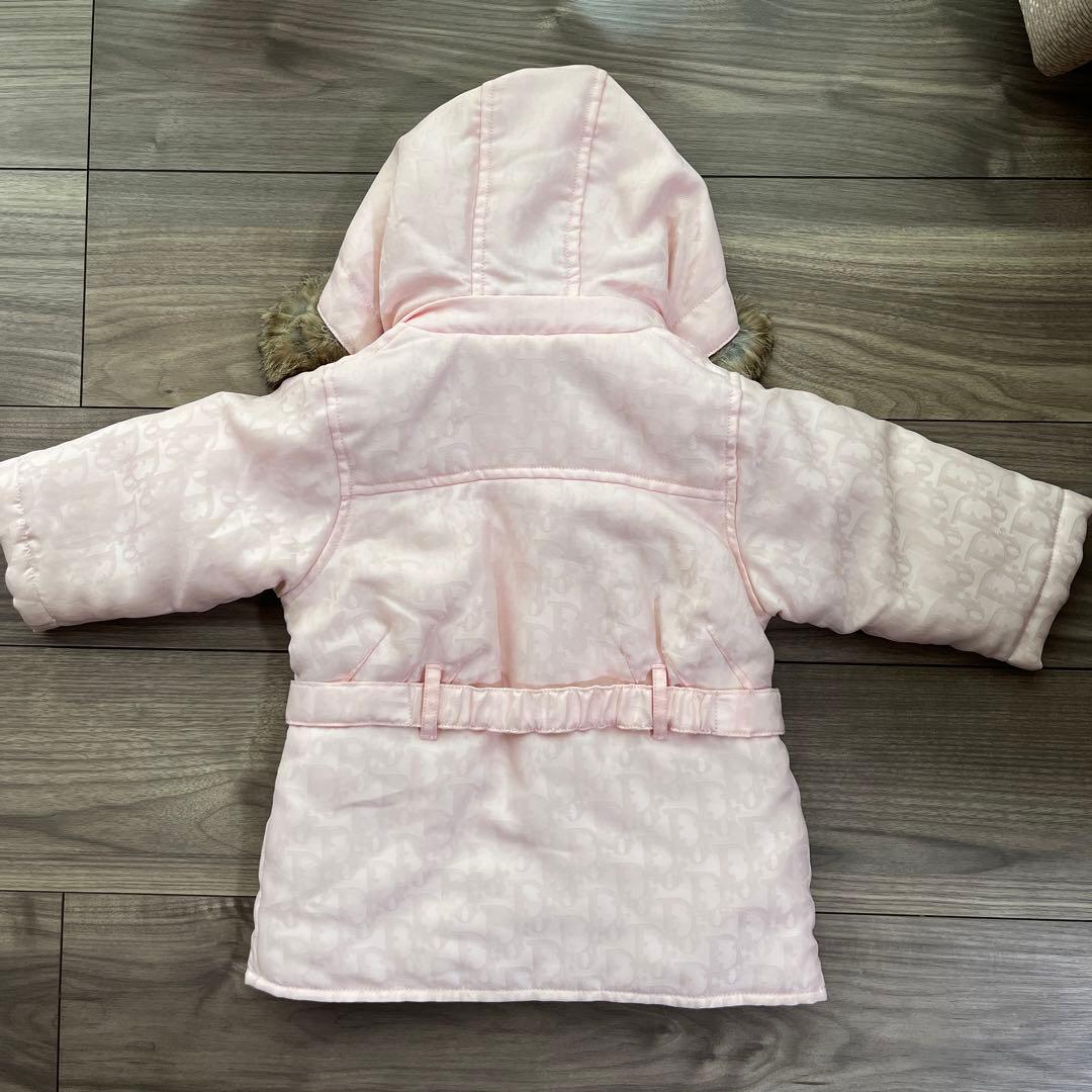 ベビーディオールのダウンコート　3way ピンク　フード取り外し可