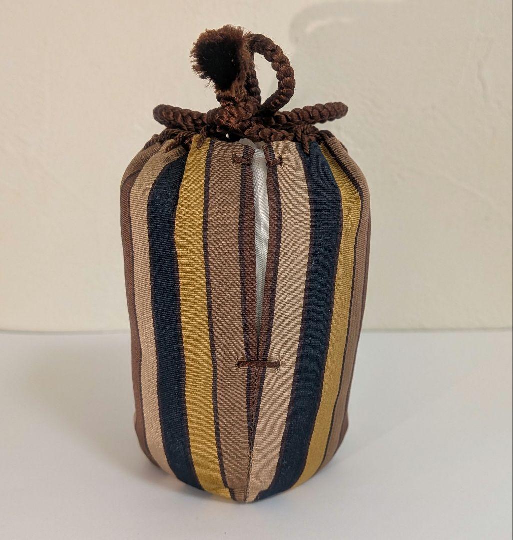 『鬼丸碧山』高取焼　茶入　仕覆　茶道具　替え仕覆　耳付き　栞しおり鬼丸雪山窯