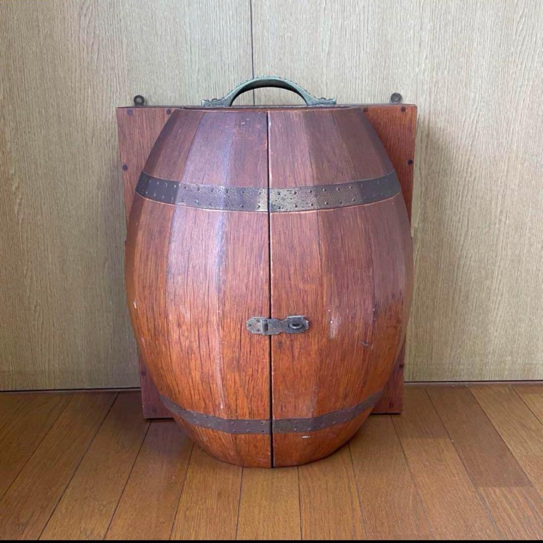 アンティーク 木製 樽型収納ボックス ビンテージ　飾り棚