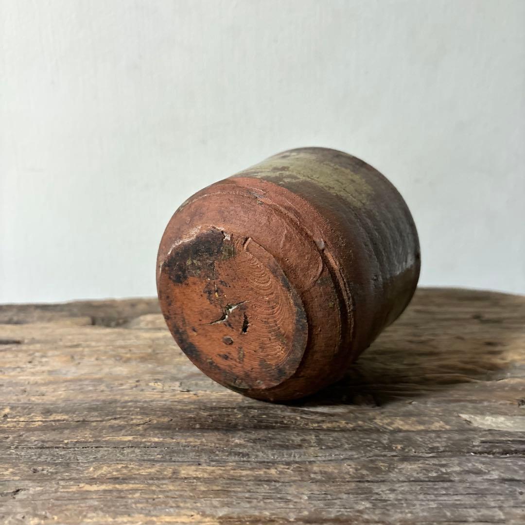 雰囲気のある古い九州民窯　古高取　火入れ　古道具　古唐津　花入検:白洲正子　李朝