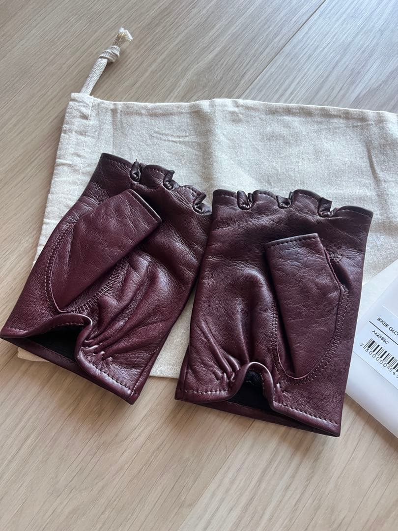 小物 OURLEGACY BIKER GLOVE Currant Red Nappa