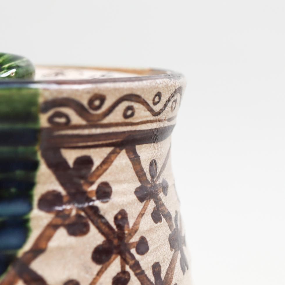 山口錠鉄 織部水指 茶道具 共箱