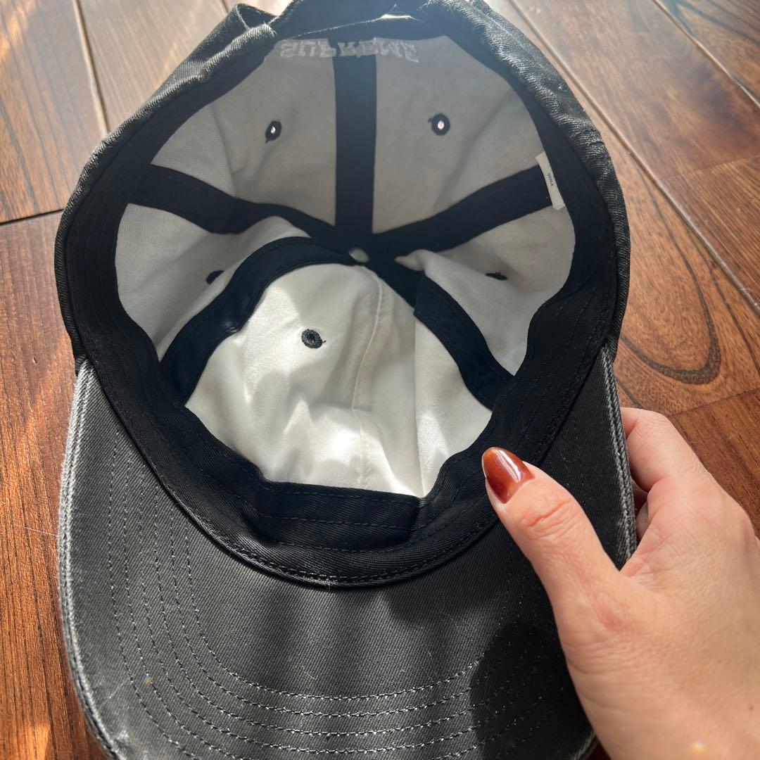 SUPREME S刺繍キャップ 黒