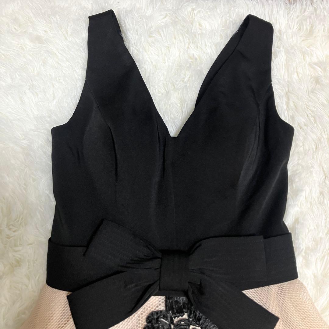 美品✨【SETTAN】パット入りAラインロングドレス　立体刺繍　結婚式　S