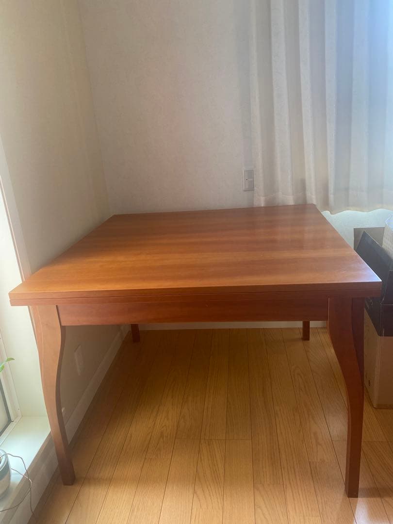 PORADA 木製ダイニングテーブル 伸縮機能付き