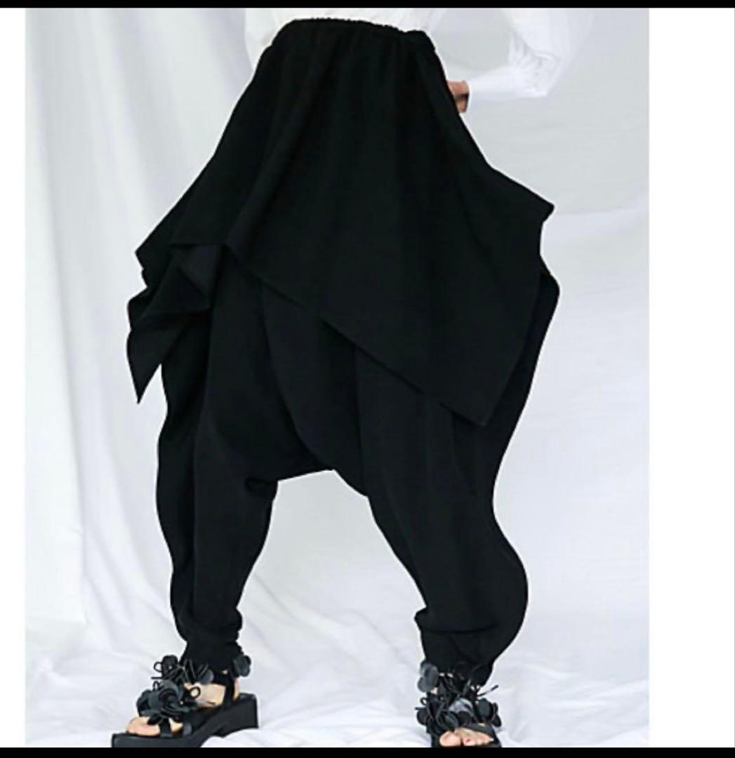 【1/4まで限定値下げ】enfold エンフォルド　黒 ドレープサルエルパンツ