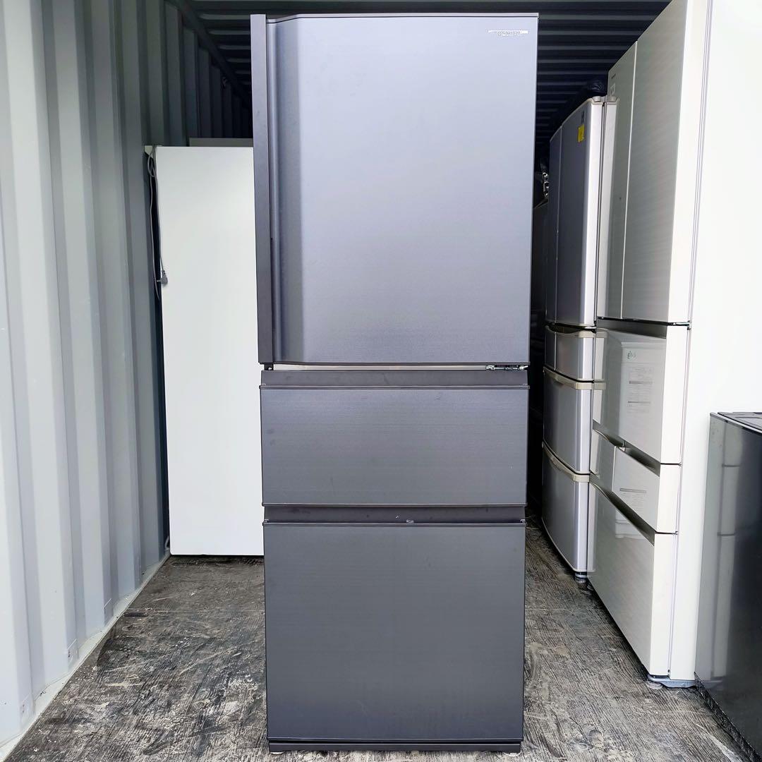 運搬取付無料！おしゃれブラック・マットな質感純正東芝冷蔵庫！超美品完動品！