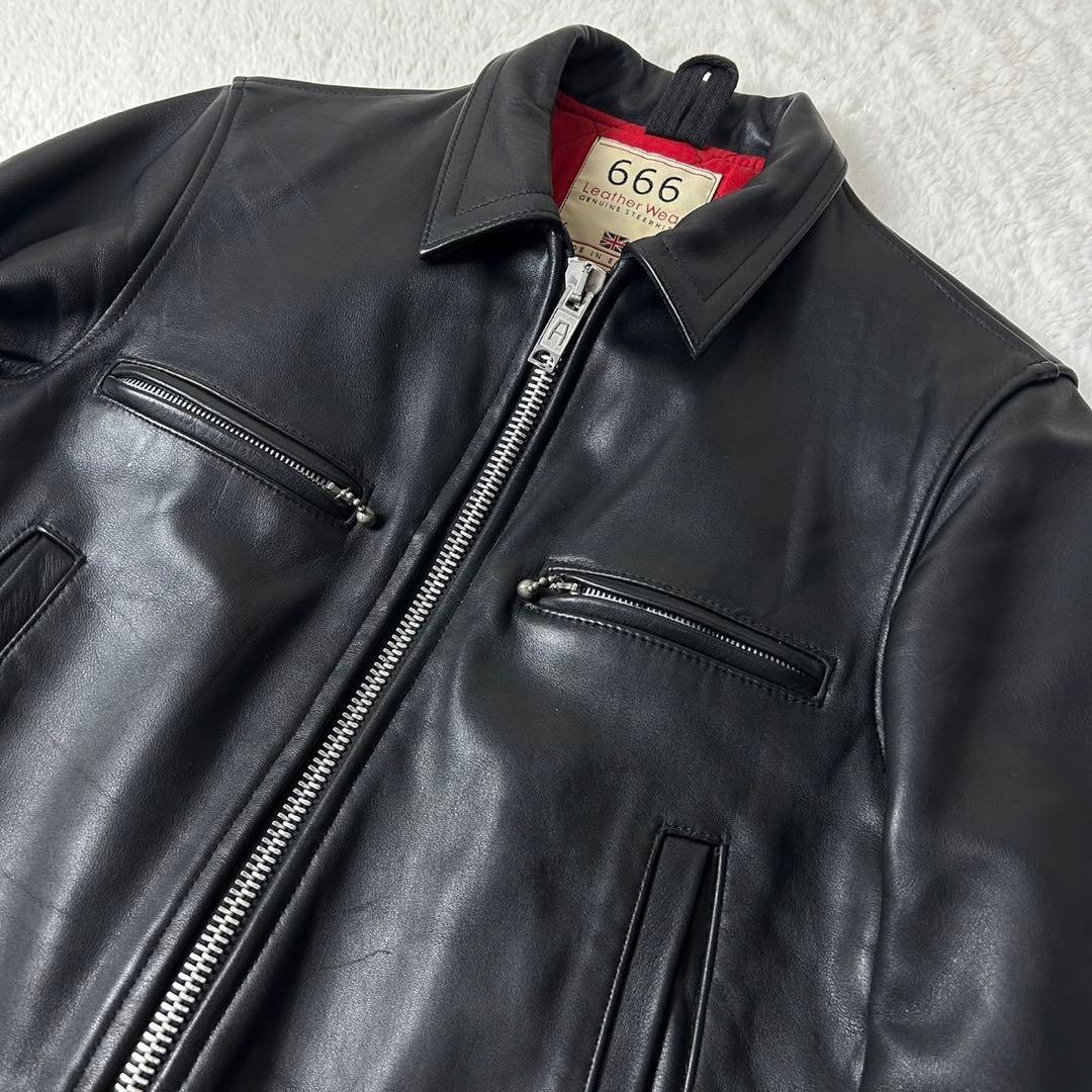 美品 666 ライダースジャケット ステアハイド キルティング シングル