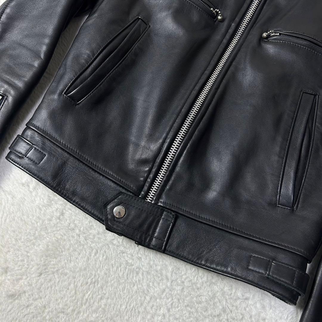 美品 666 ライダースジャケット ステアハイド キルティング シングル