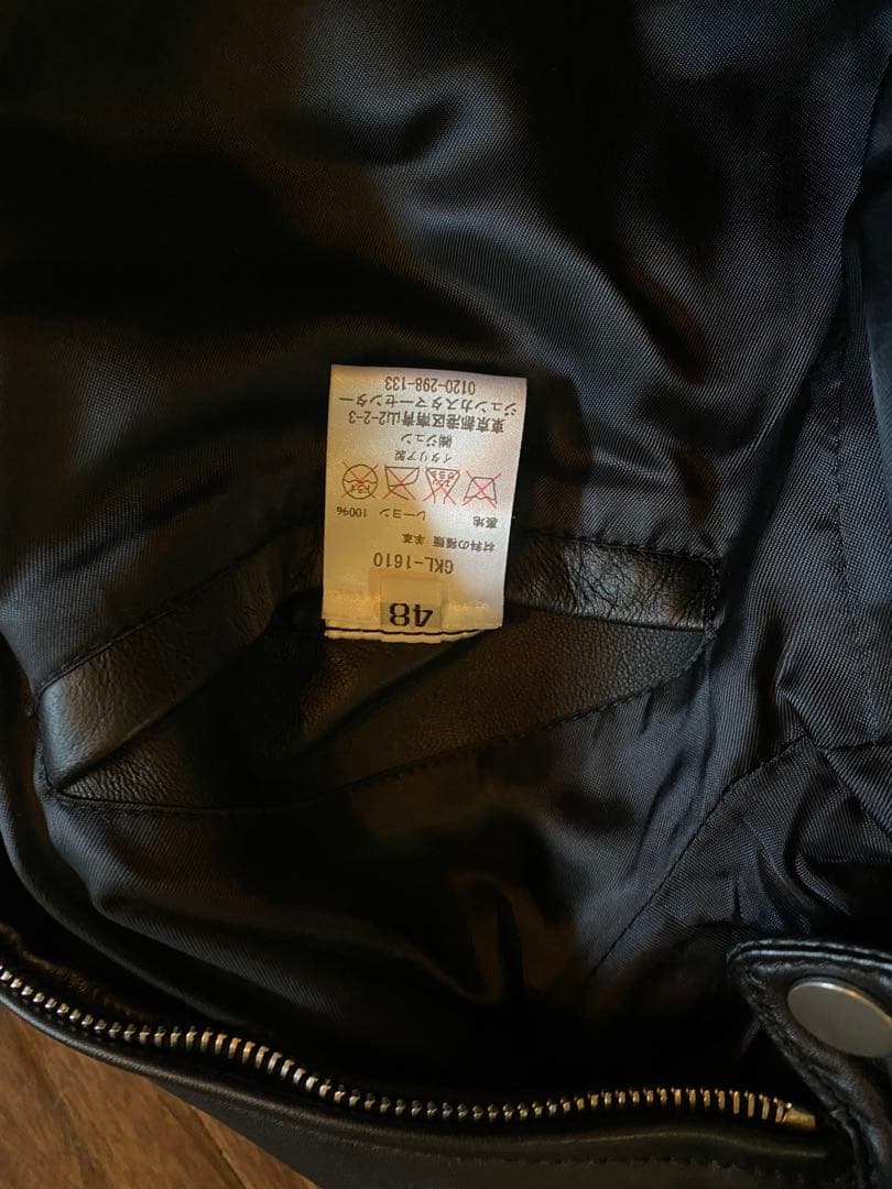 MELINDAGLOSS ブラックラムレザーシングルライダースジャケット