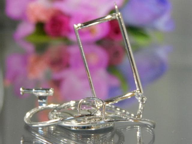 天然ボルダーオパール ダイヤ入 K18WG K14WGブローチ 帯留 ユーズド品