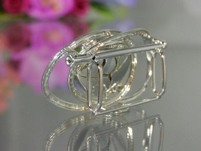 天然ボルダーオパール ダイヤ入 K18WG K14WGブローチ 帯留 ユーズド品