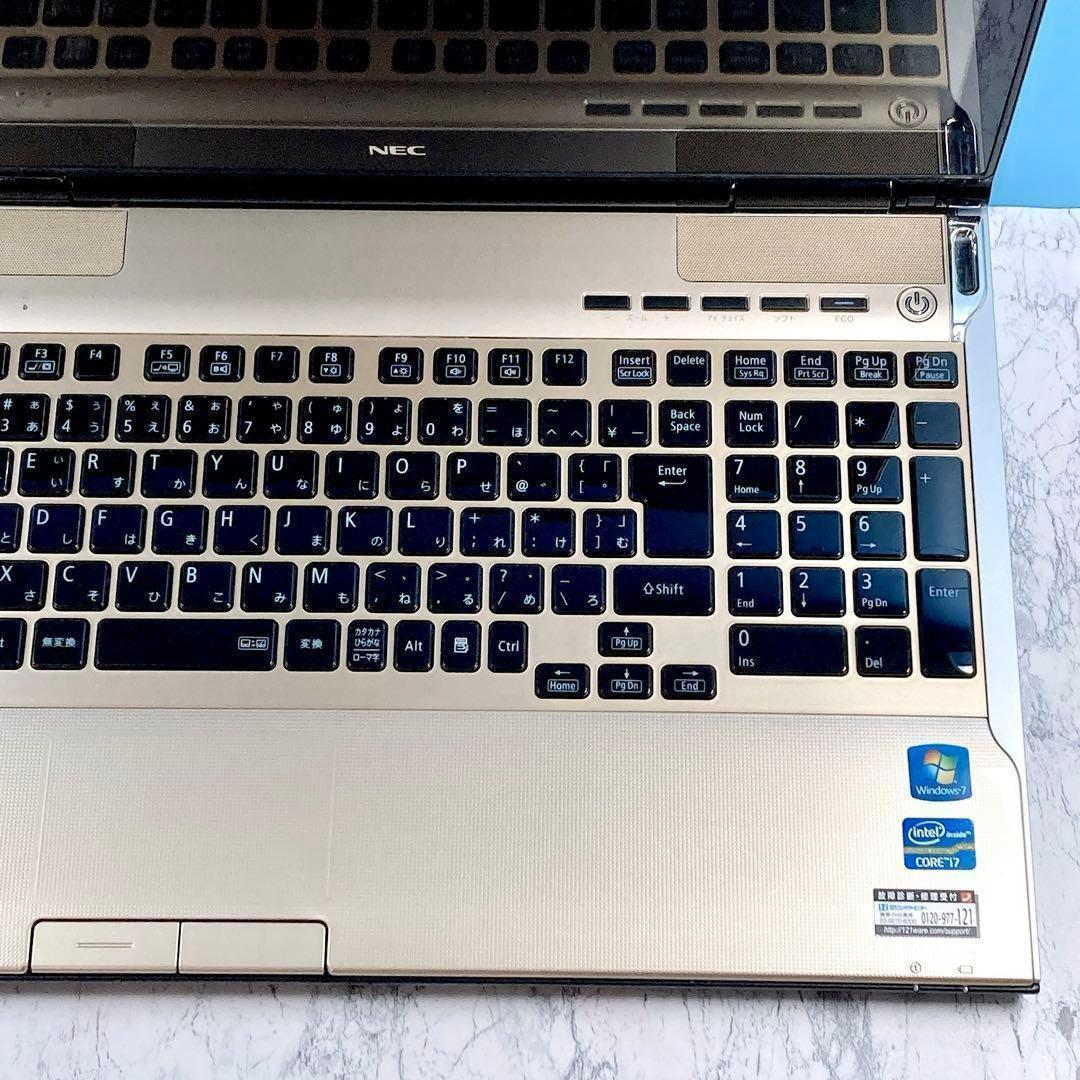 人気✨i7✨Win11✨ブルーレイ✨オフィス✨LAVIEゴールドノートパソコン