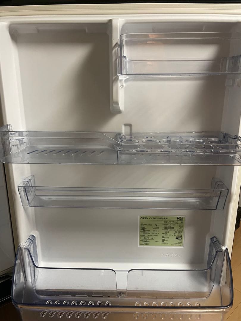 【美品】AQUA 23年 木目調 冷蔵庫 自動製氷 272ℓ AQR-SV27N