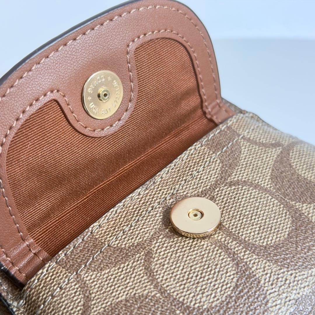 COACH コーチ パース カード シグネチャー キーリング付 C0209