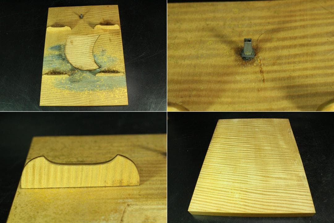 木地 彩色波絵舟硯 小物揃 菊絵 板文庫(K-XA943)