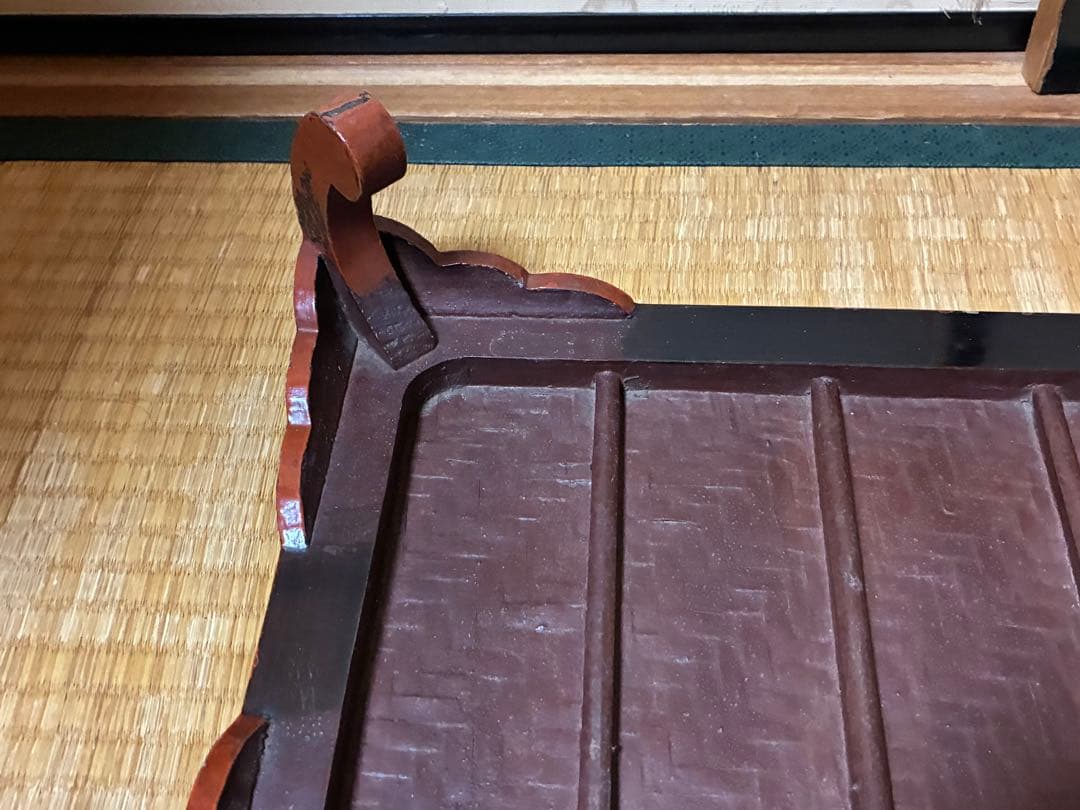 木製 漆塗 四足 花台 架台 時代物 中国？