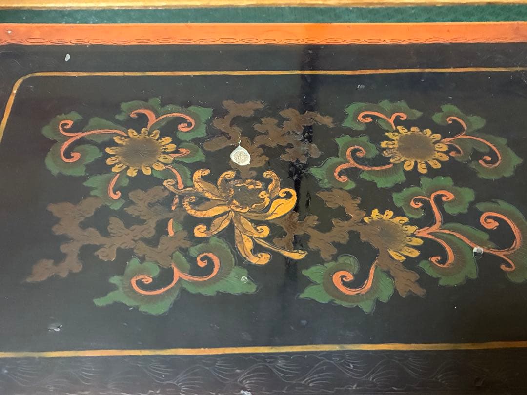 木製 漆塗 四足 花台 架台 時代物 中国？