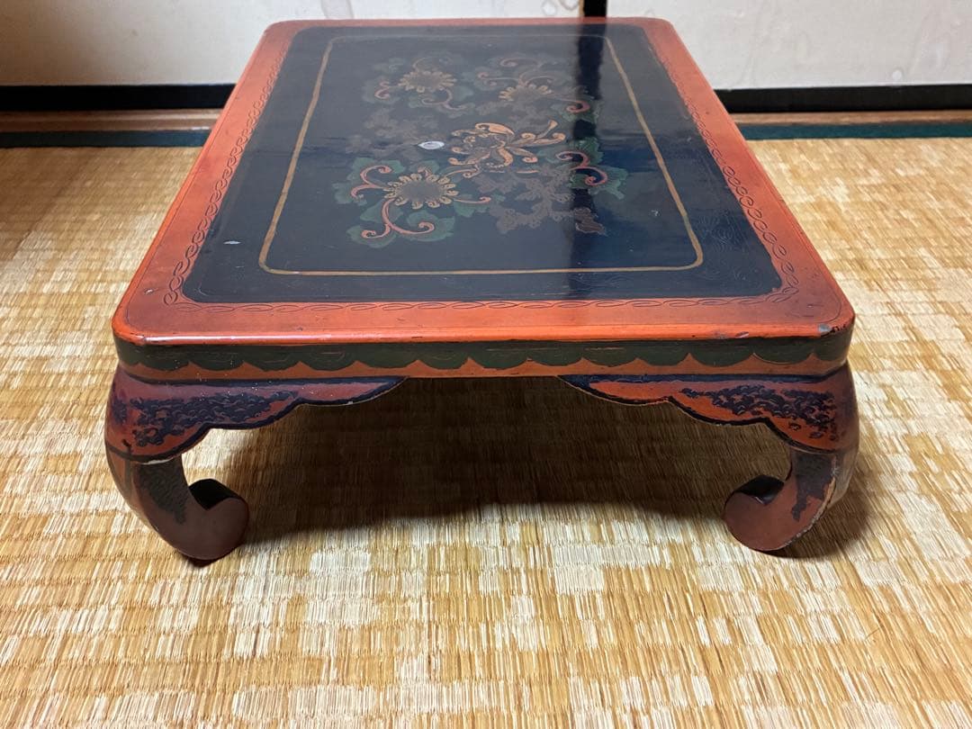 木製 漆塗 四足 花台 架台 時代物 中国？