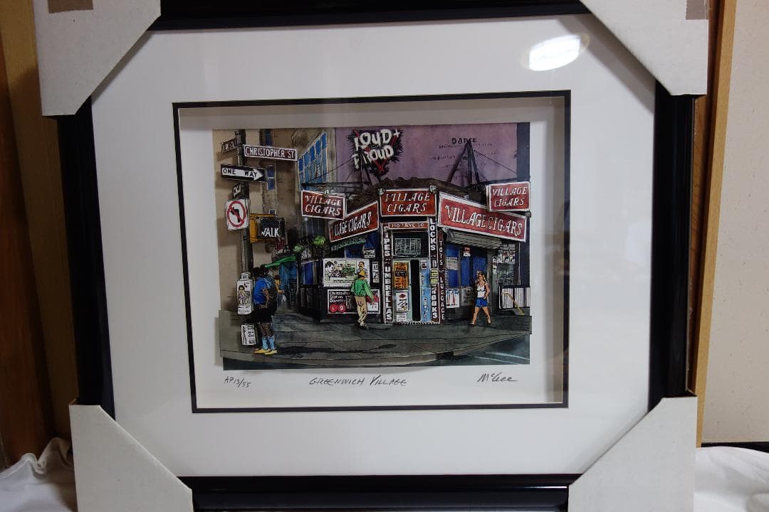 「GREENWICH VILLAGE」スティーブマックギー ３Dアート サイン有