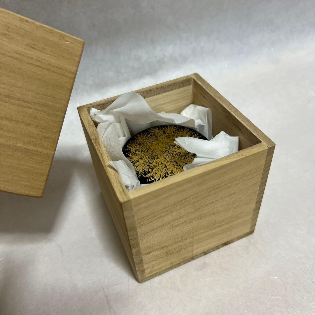 茶道具茶器黒塗 松喰鶴蒔絵 美品現状品のみサイズ約高さ7cm×6.5cm木箱あり