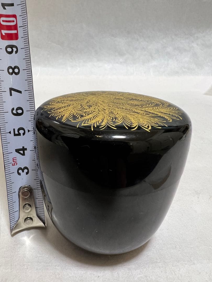 茶道具茶器黒塗 松喰鶴蒔絵 美品現状品のみサイズ約高さ7cm×6.5cm木箱あり