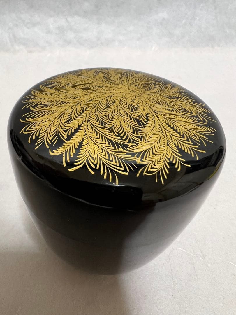 茶道具茶器黒塗 松喰鶴蒔絵 美品現状品のみサイズ約高さ7cm×6.5cm木箱あり