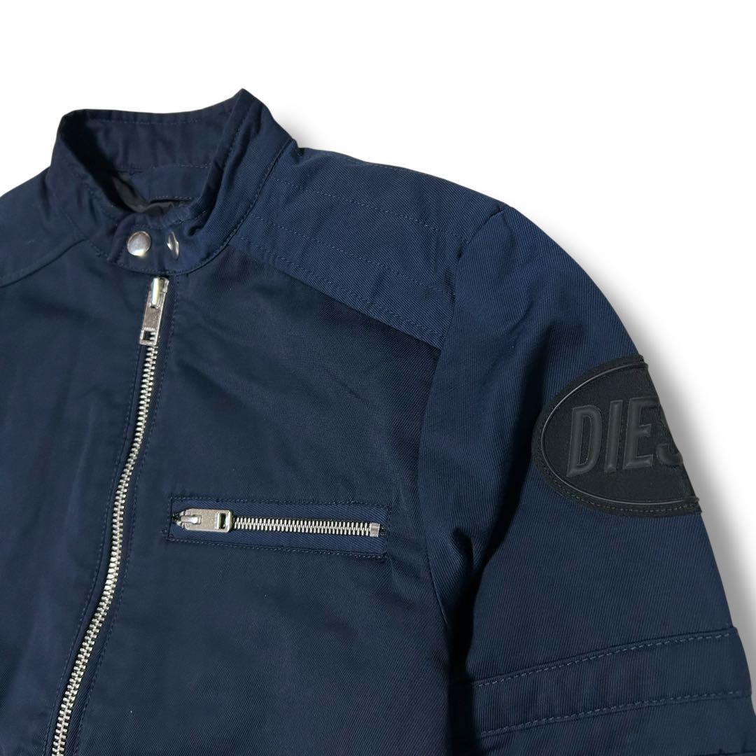 ディーゼル ブルゾン ライダースジャケット ラバーパッチ ジップ ネイビー