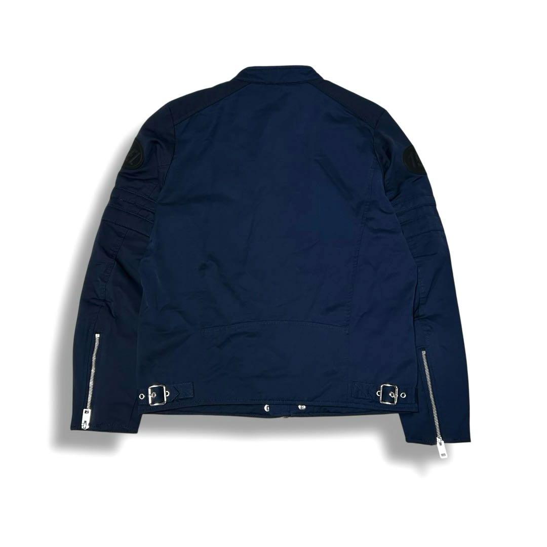 ディーゼル ブルゾン ライダースジャケット ラバーパッチ ジップ ネイビー